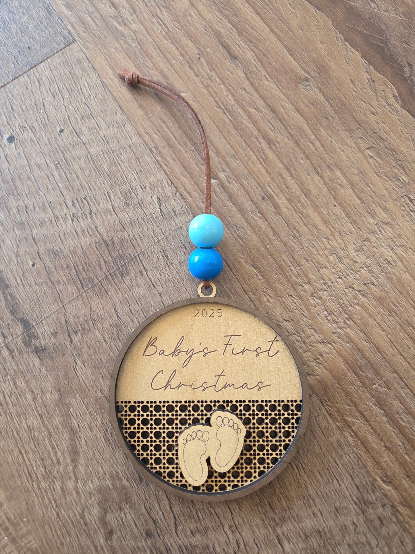 Rattan Baby's First Christmas Ornament