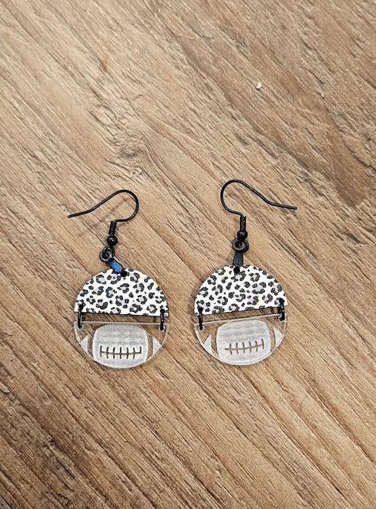 Football Cheetah Print Earrings