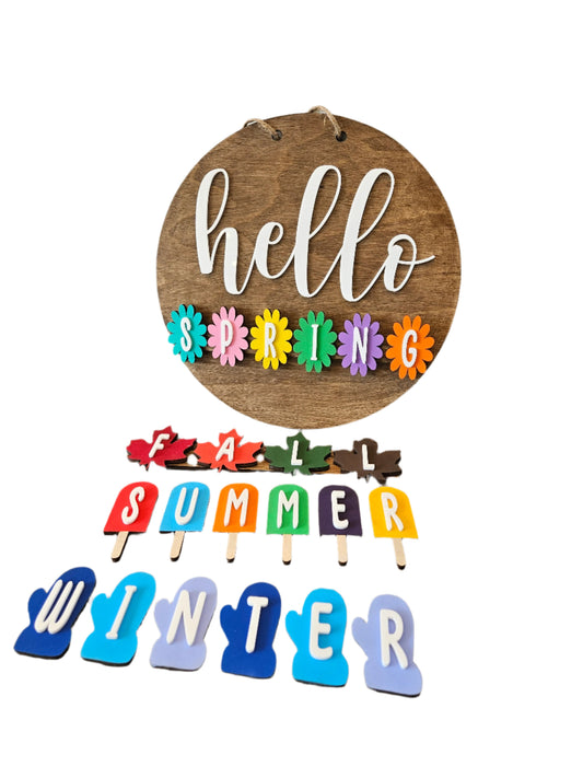 Seasonal Interchangeable Hello Door Sign