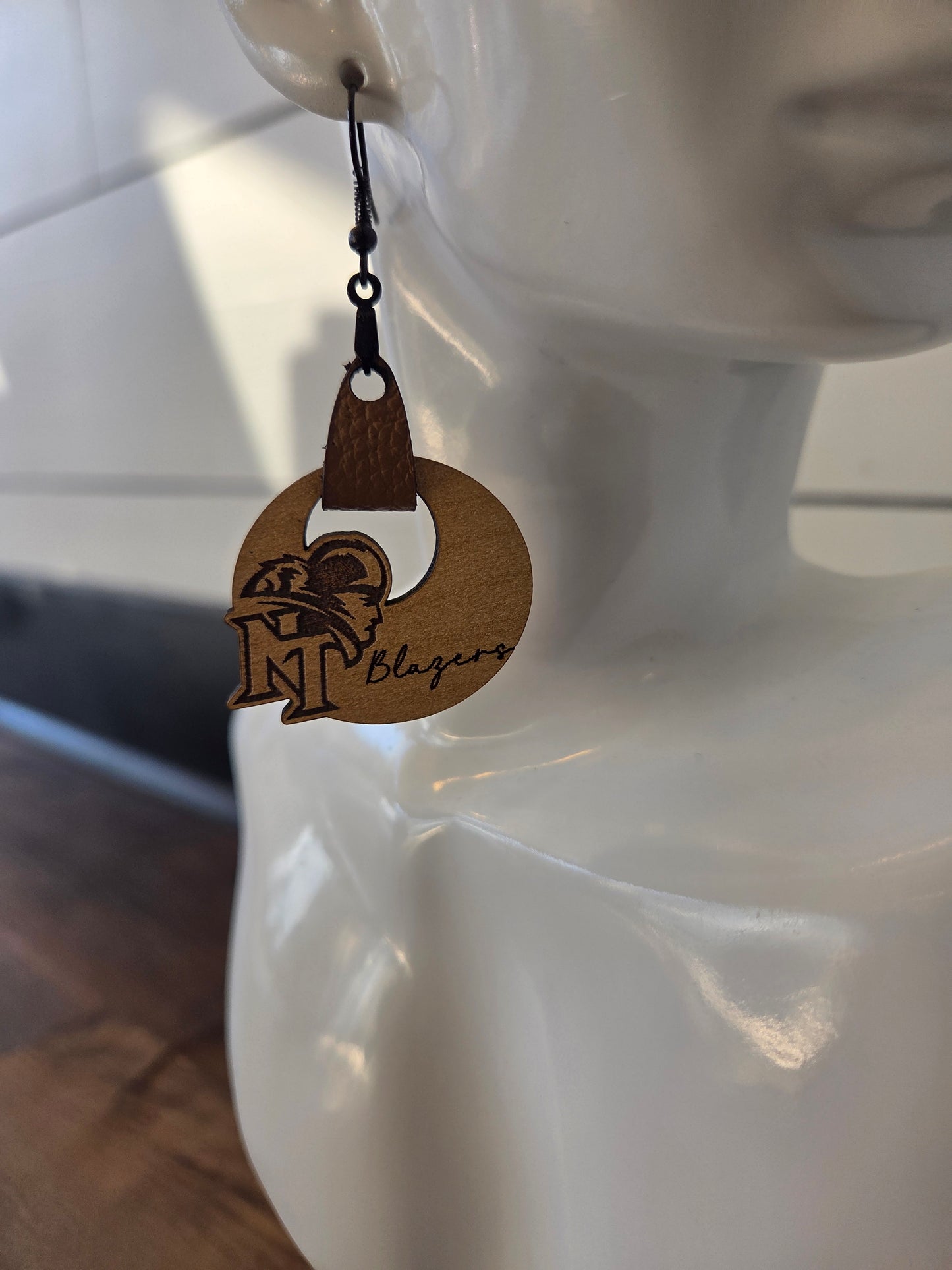 National Trail Blazers Wood Earrings
