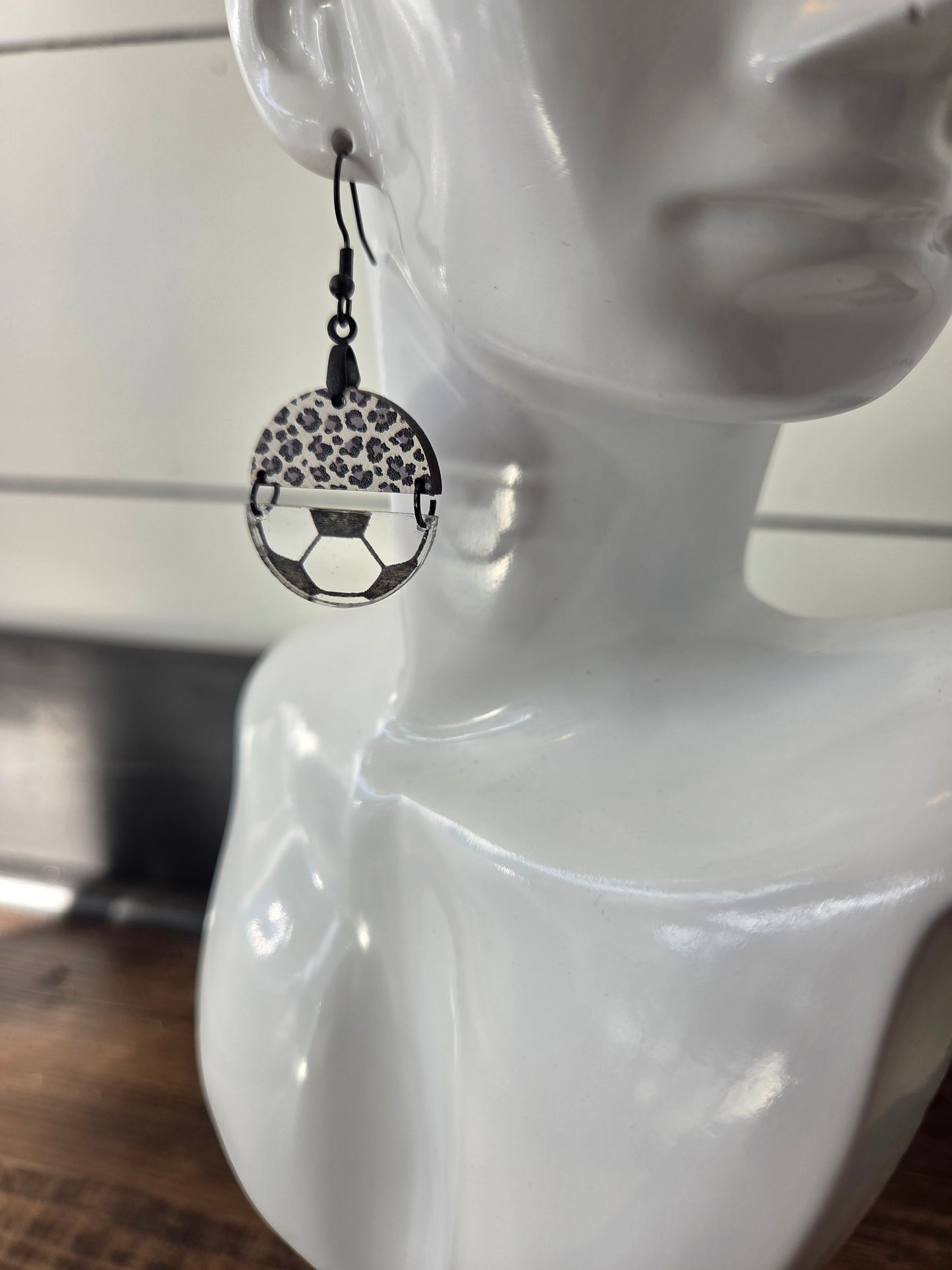 Cheetah Soccer Earrings