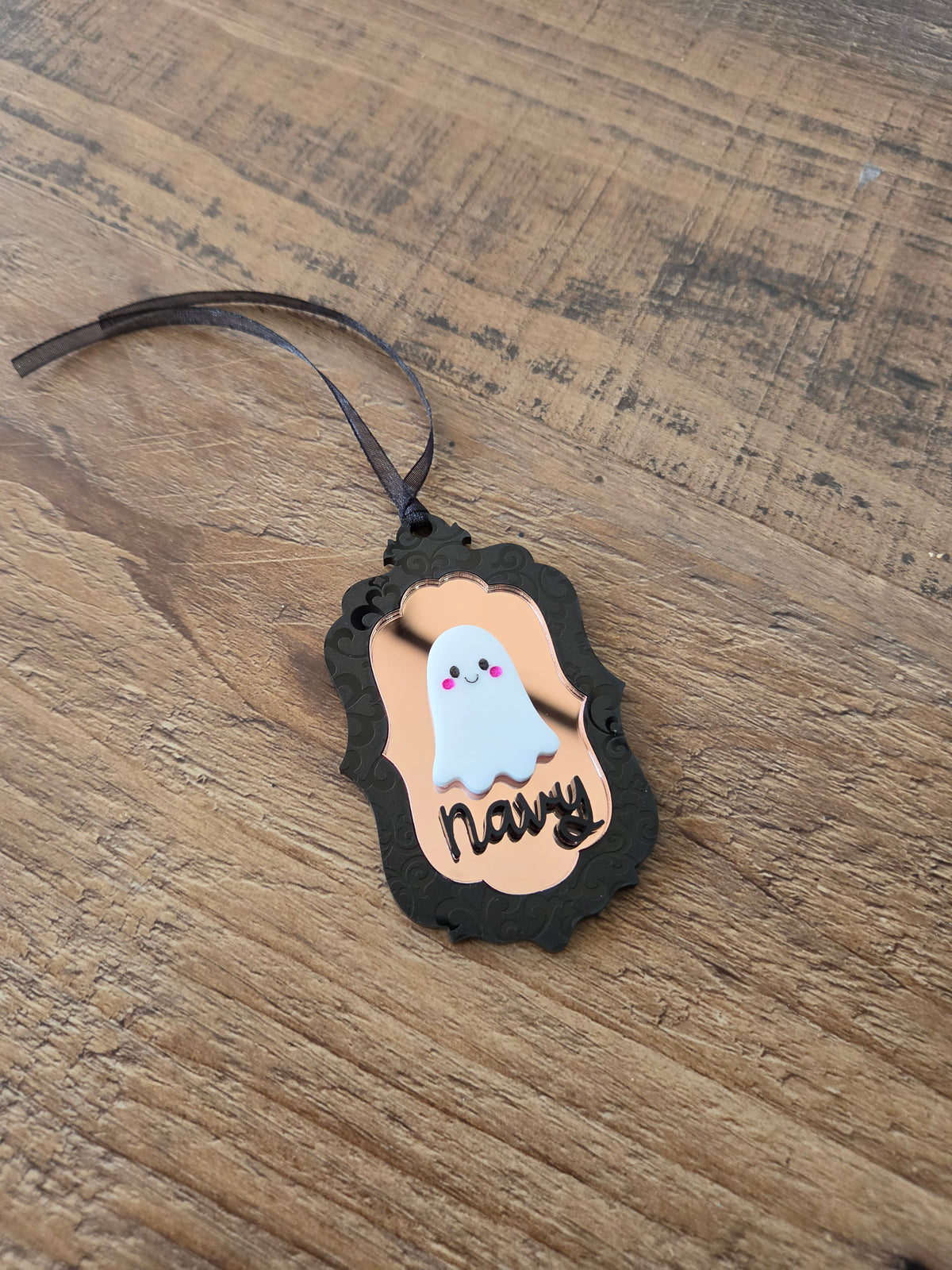 Halloween Bag Tag Ghost Mirror