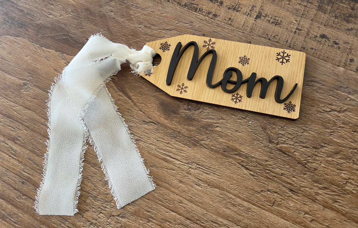 Wooden Christmas Stocking Tag