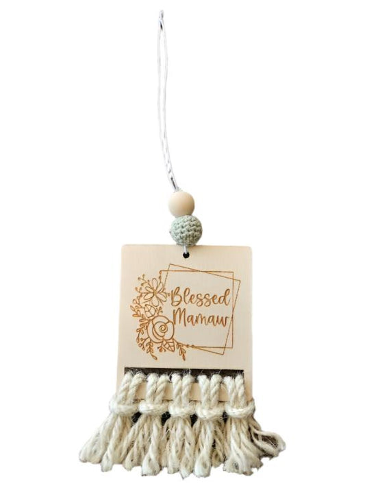 Blessed Mamaw Car Mirror Hanger