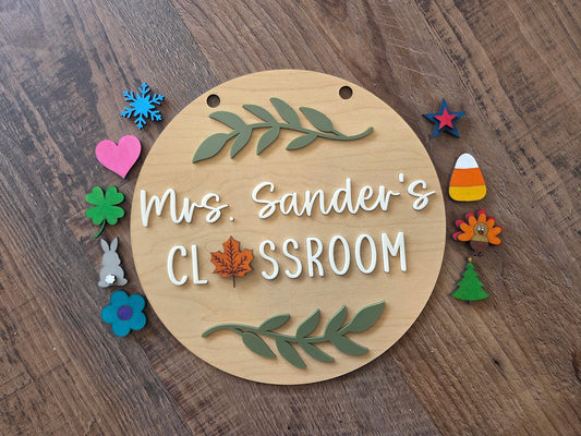 Interchangeable Classroom Door Sign