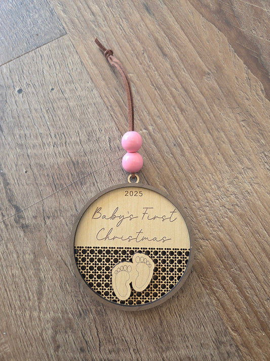 Rattan Baby's First Christmas Ornament