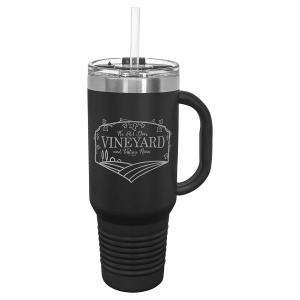40 Oz. Travel Mug With Handle & Straw