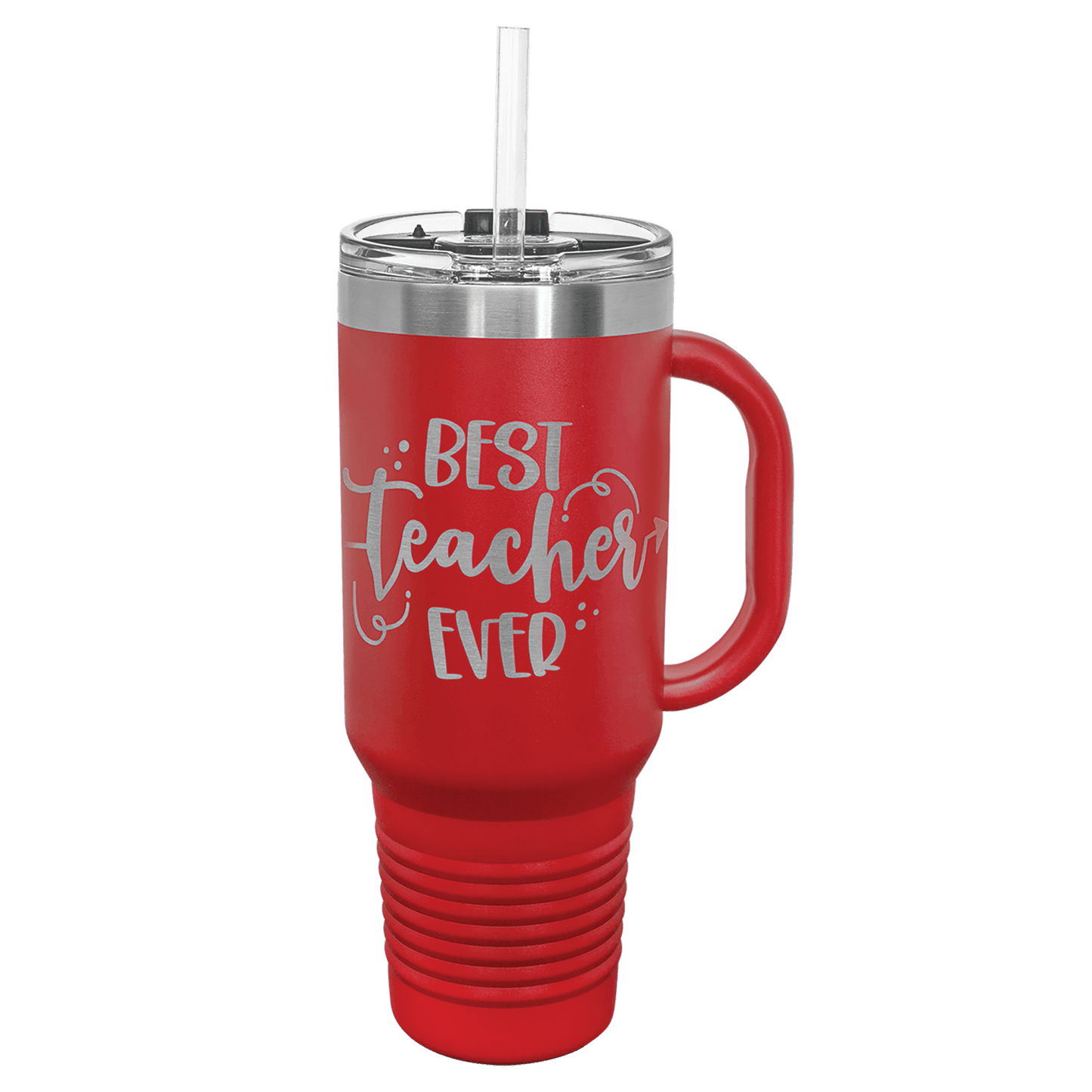 40 Oz. Travel Mug With Handle & Straw