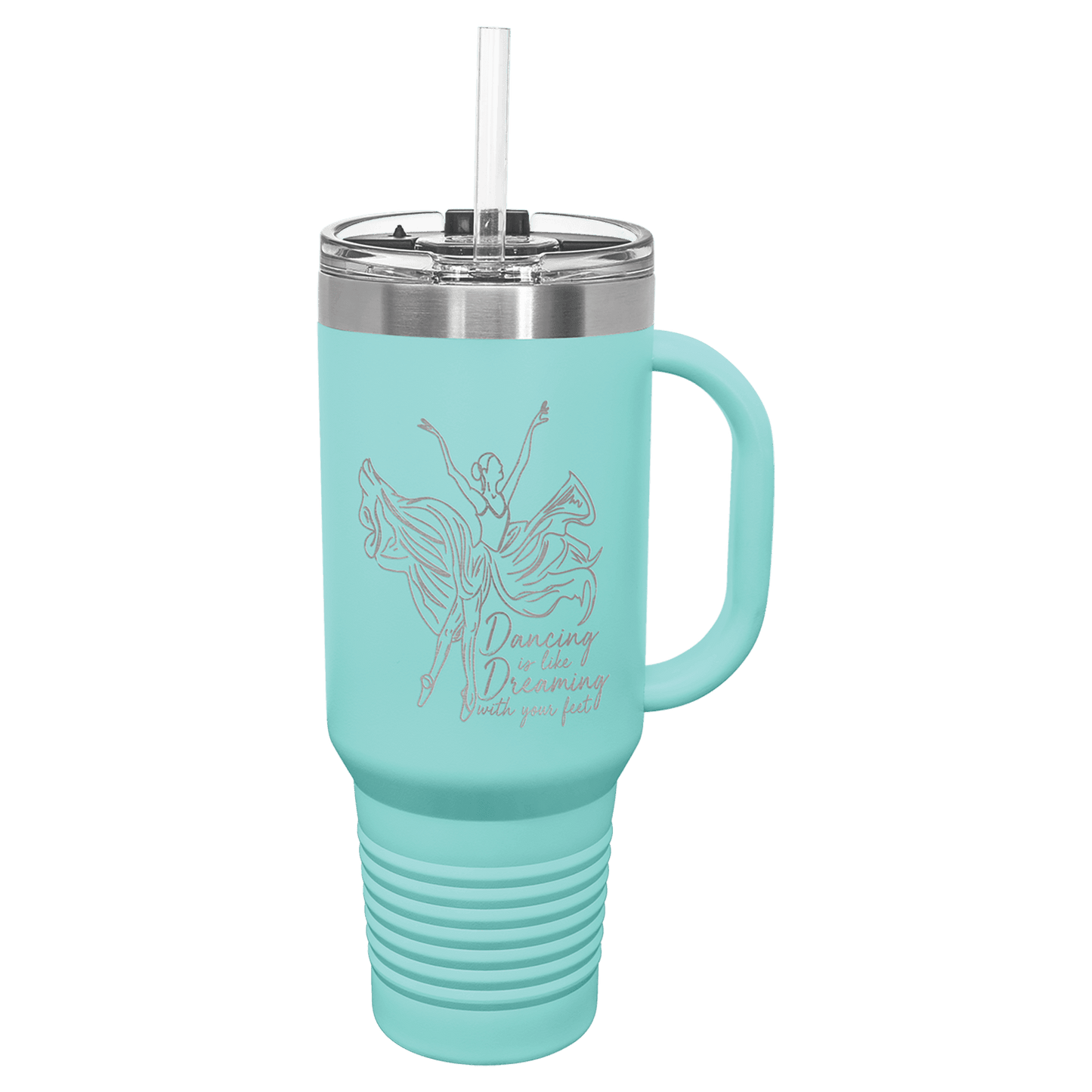 40 Oz. Travel Mug With Handle & Straw