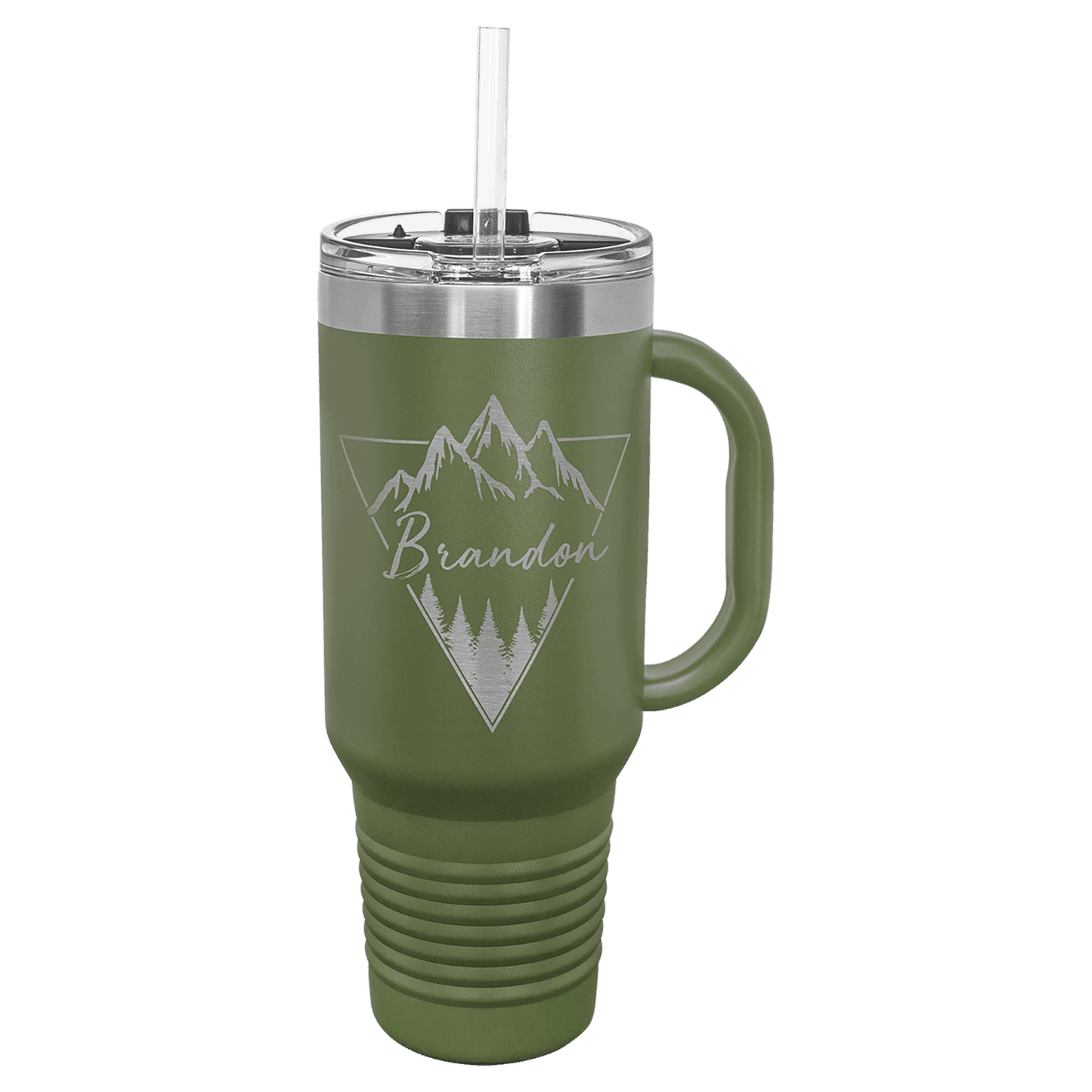 40 Oz. Travel Mug With Handle & Straw