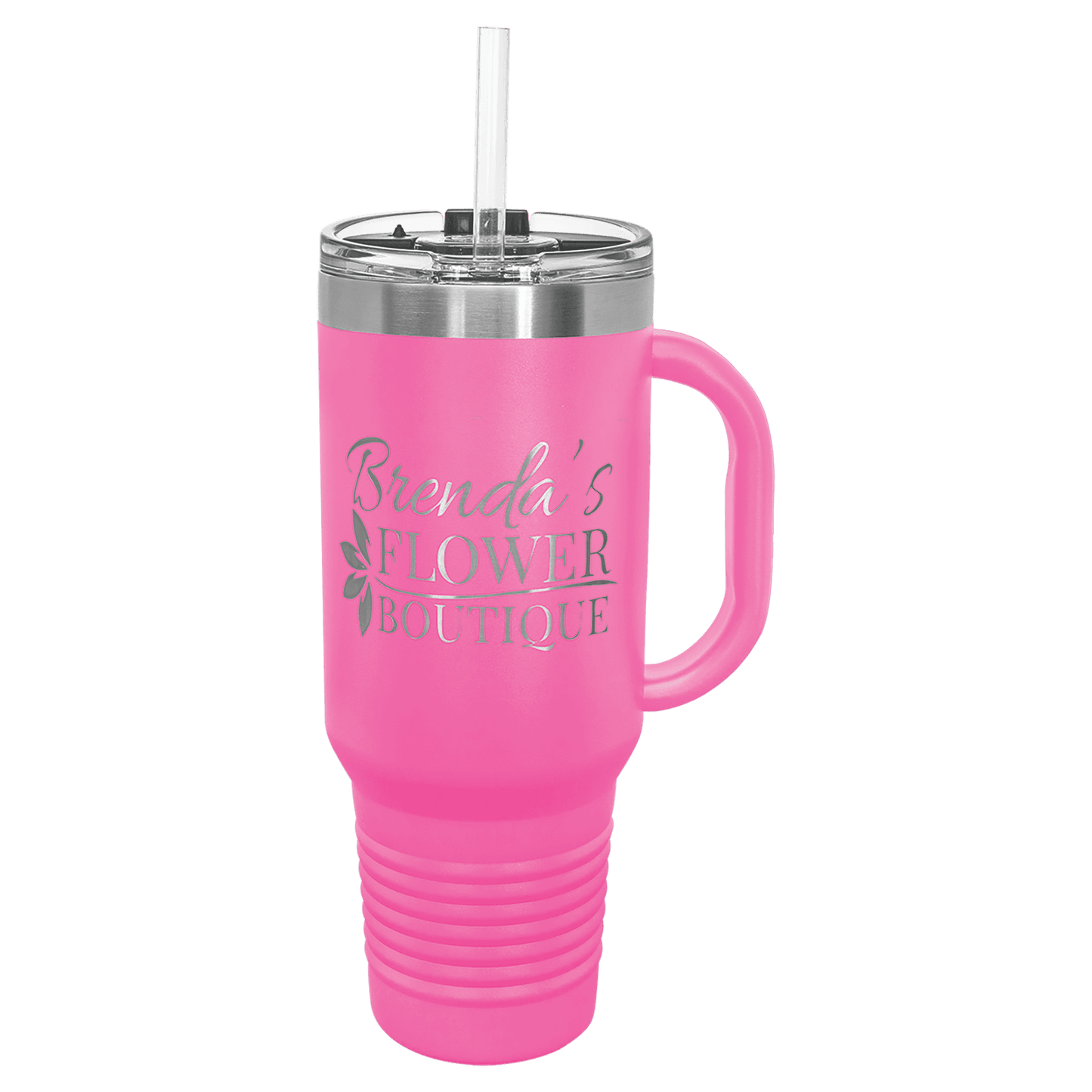 40 Oz. Travel Mug With Handle & Straw
