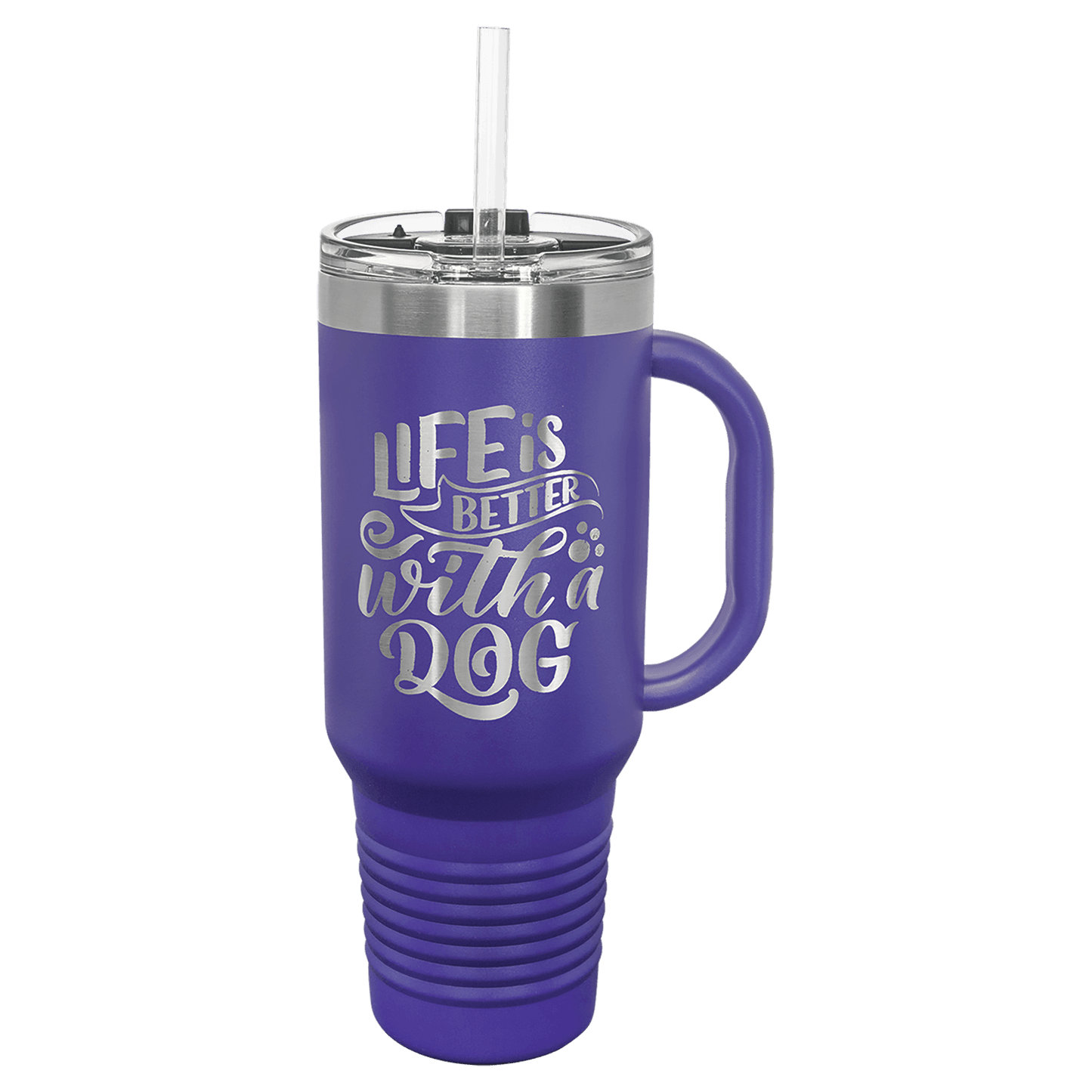 40 Oz. Travel Mug With Handle & Straw