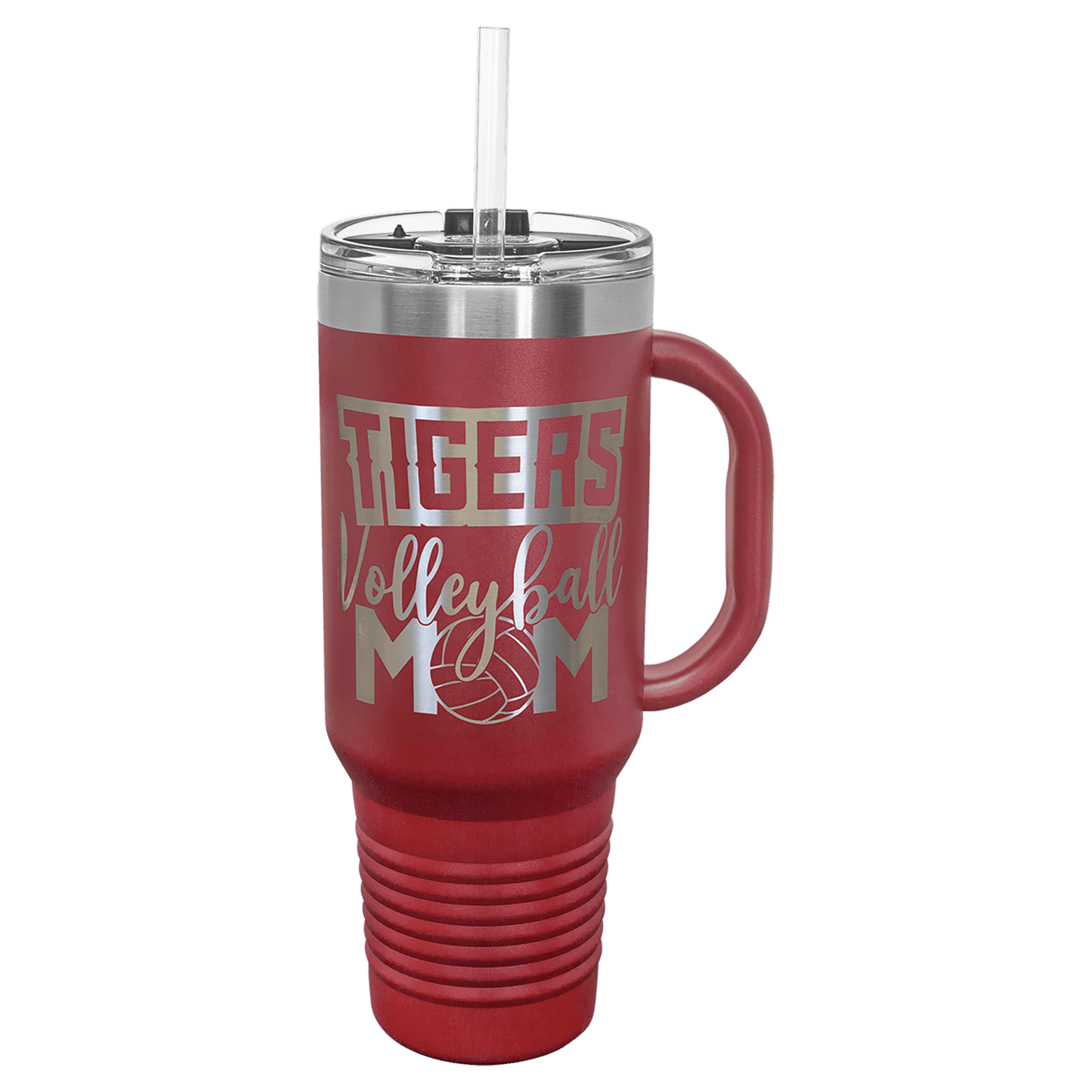 40 Oz. Travel Mug With Handle & Straw