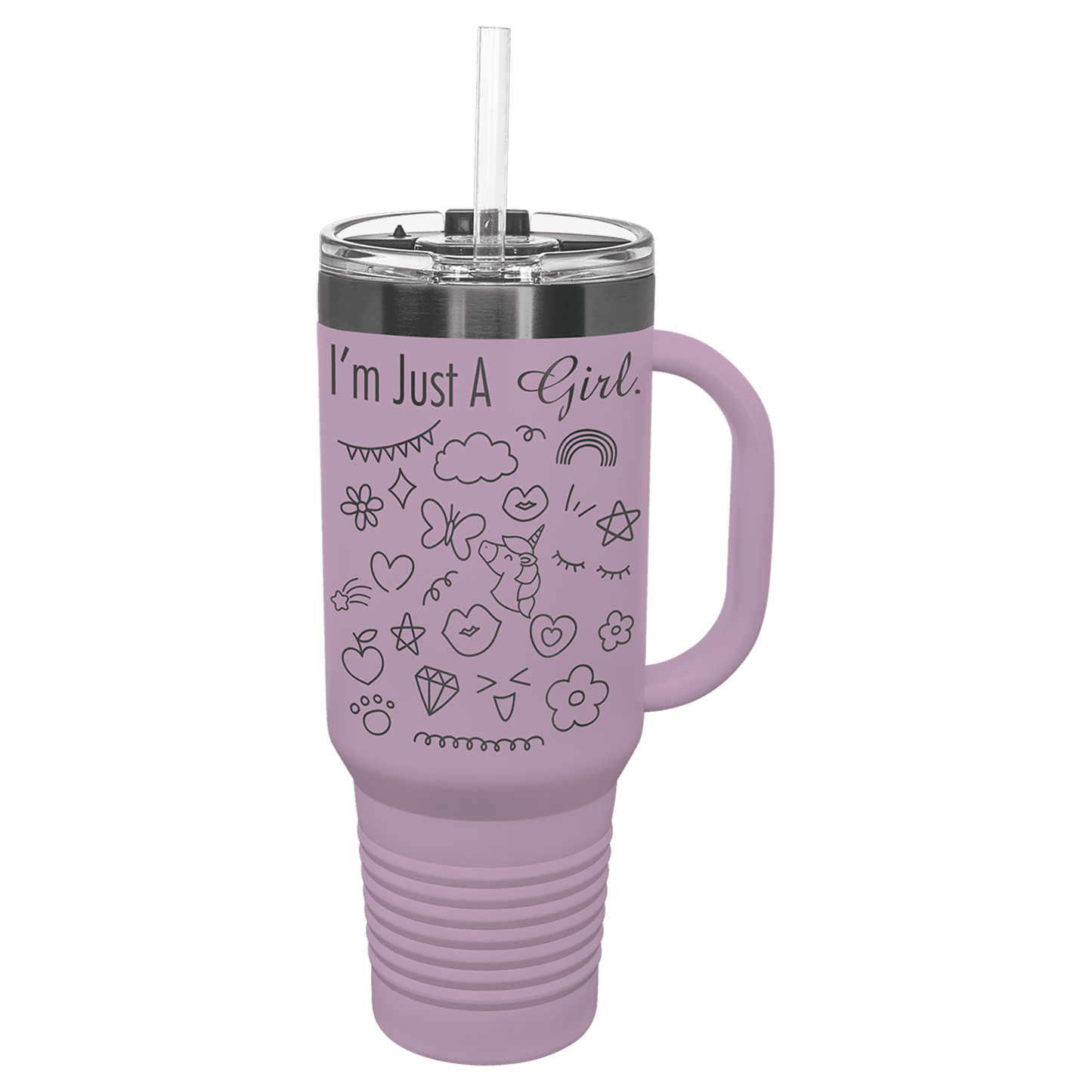 40 Oz. Travel Mug With Handle & Straw