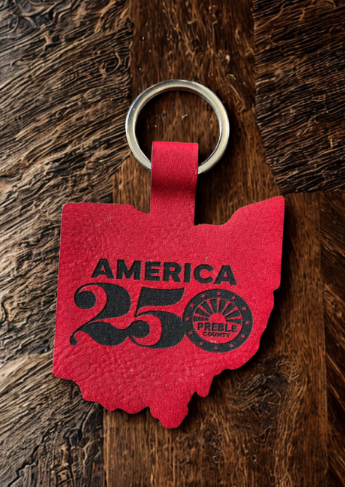 Preble 250 Red Leatherette Keychain