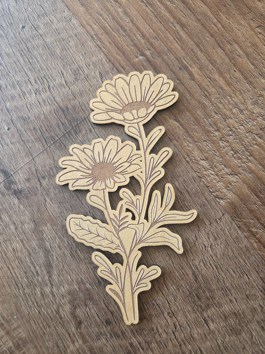 Wood Flower Bookmark