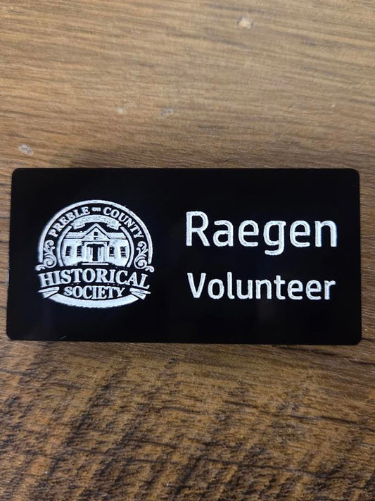 Custom Acrylic Name Tag – Paint-Filled & Magnet-Backed