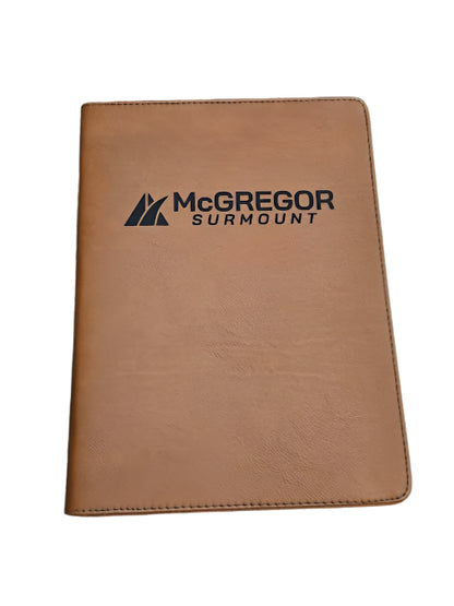 Rawhide with Zipper Leatherette Portfolio with Notepad