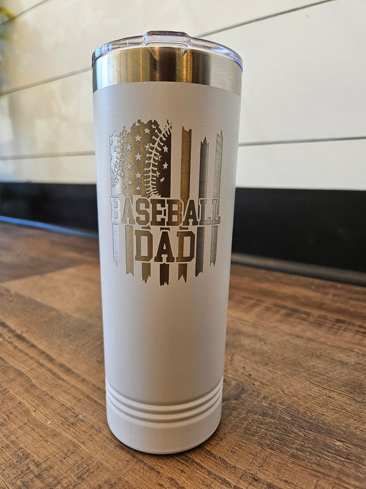 American Flag Baseball Dad 22 Oz. Tumbler