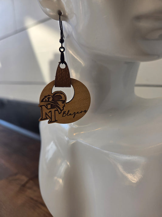 National Trail Blazers Wood Earrings