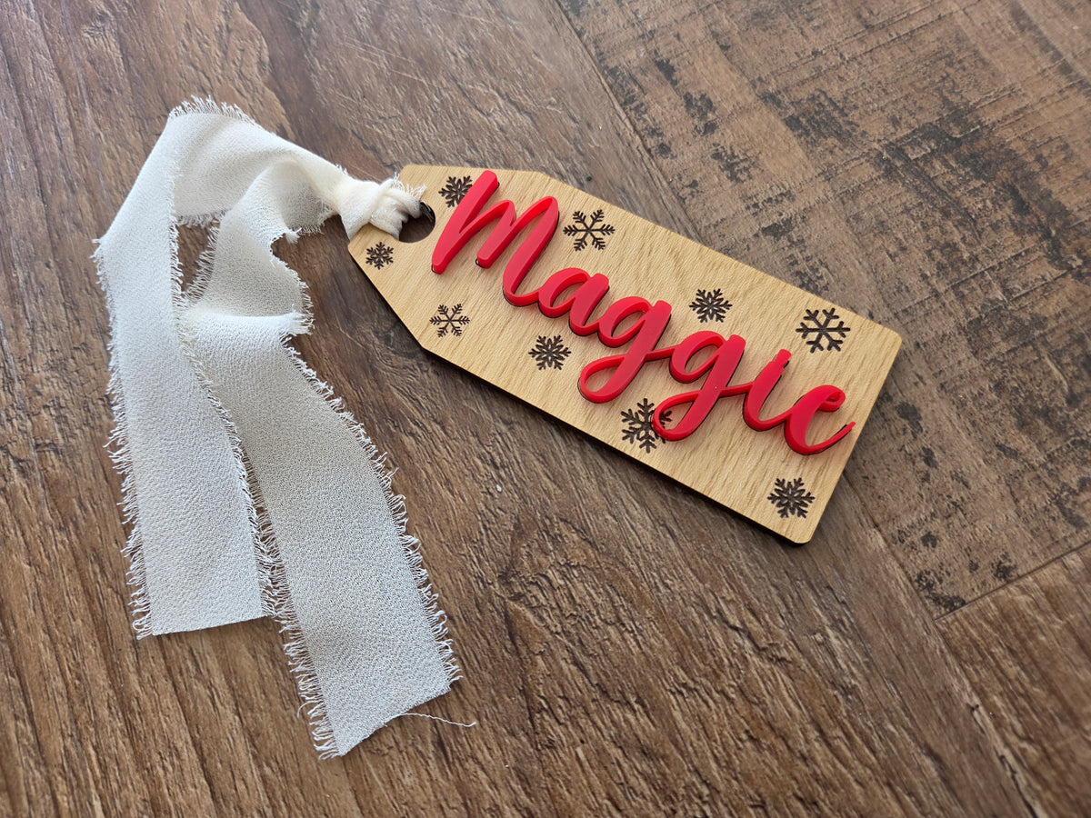 Wooden Christmas Stocking Tag