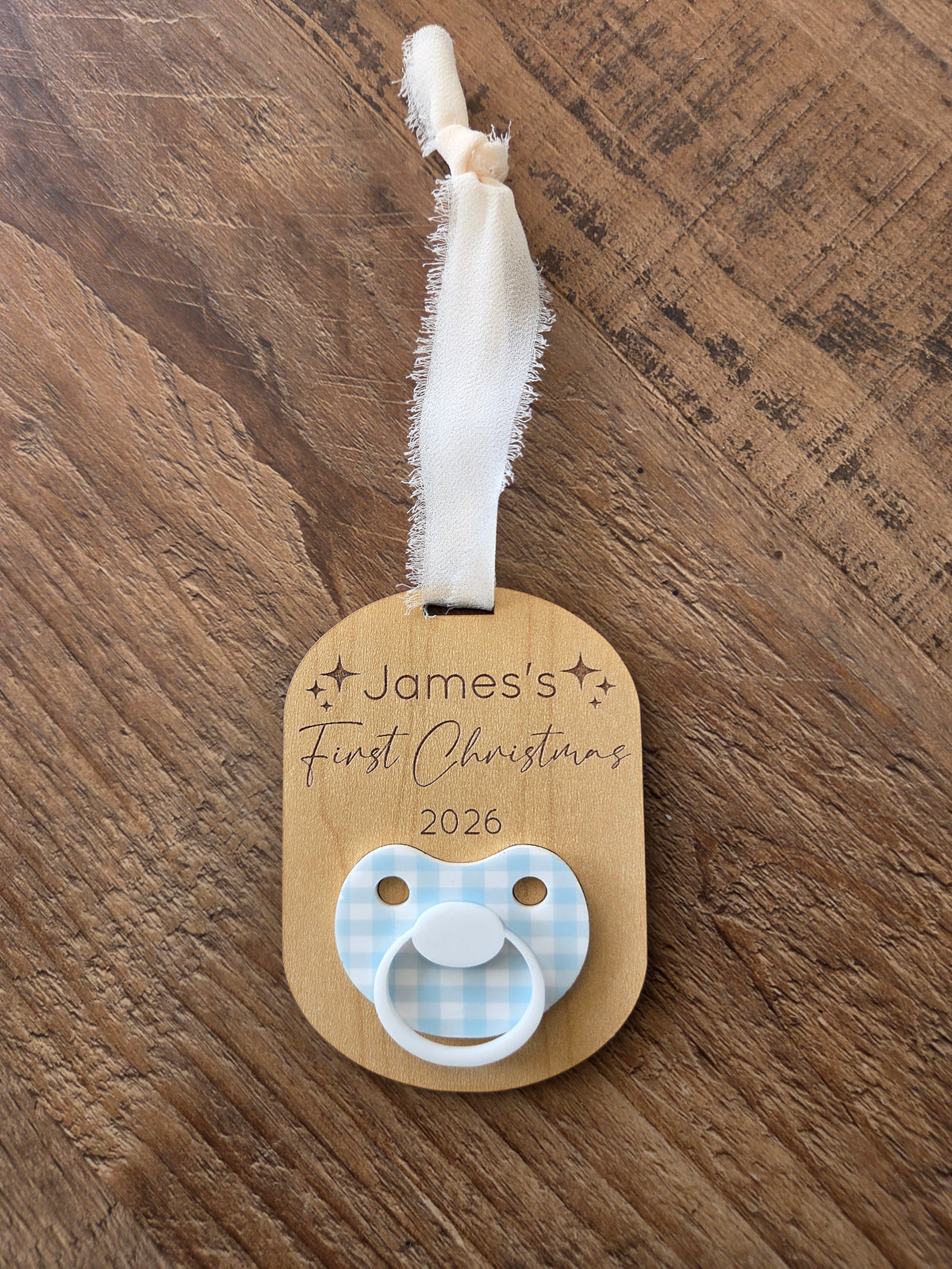 Baby First Christmas Ornament With Pacifier