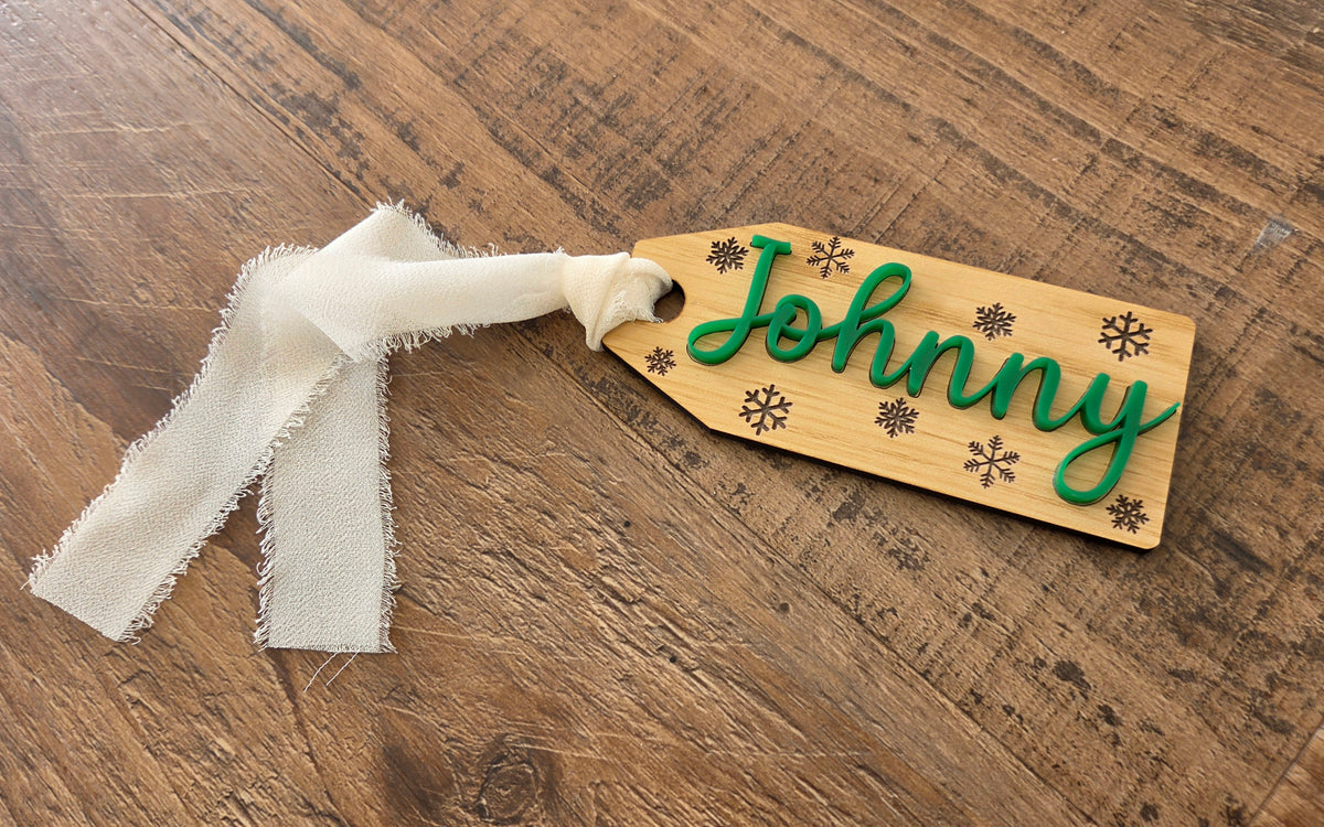 Wooden Christmas Stocking Tag