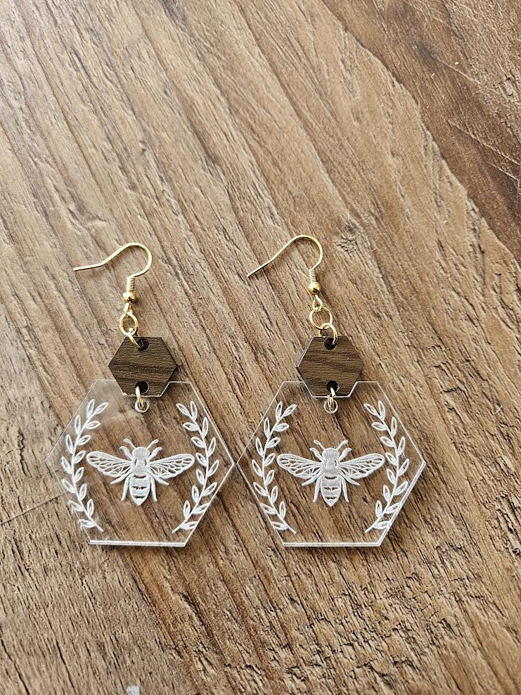 Acrylic Bee Earrings