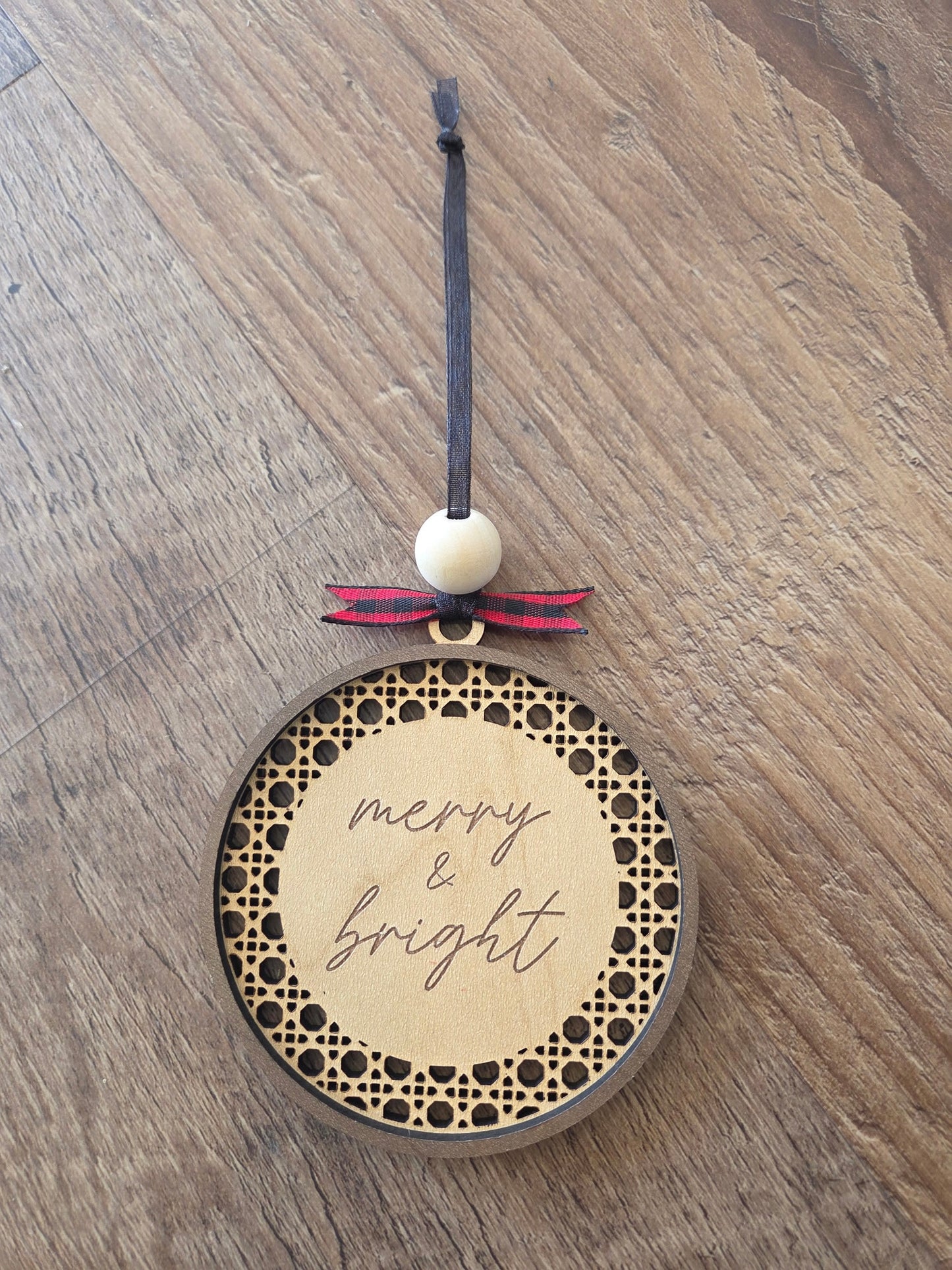 Rattan Merry & Bright Ornament