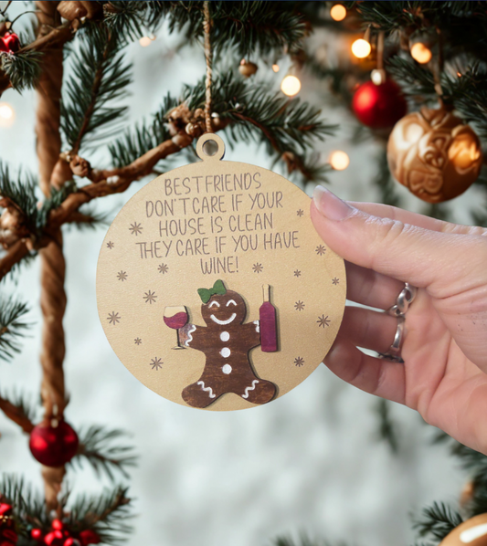 Best Friends With Wine Ornament