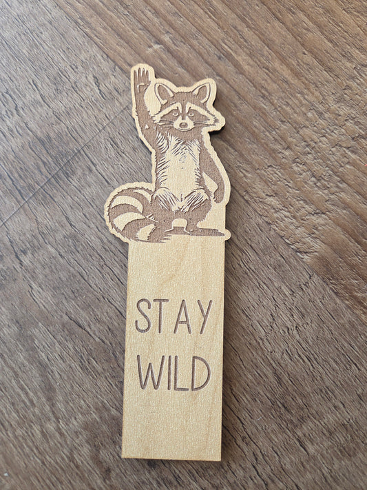 Wood Raccoon Bookmark