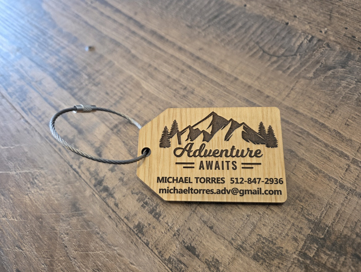 Wood Luggage Tag